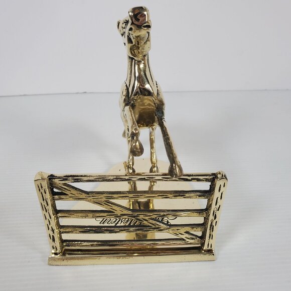 Vintage Great Western Champagne Brass Rearing Horse Figurine Equestrian Bar Deco - Picture 10 of 16